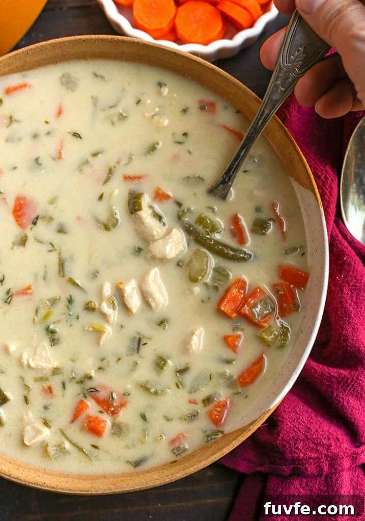 bowl of paleo creamy chicken soup