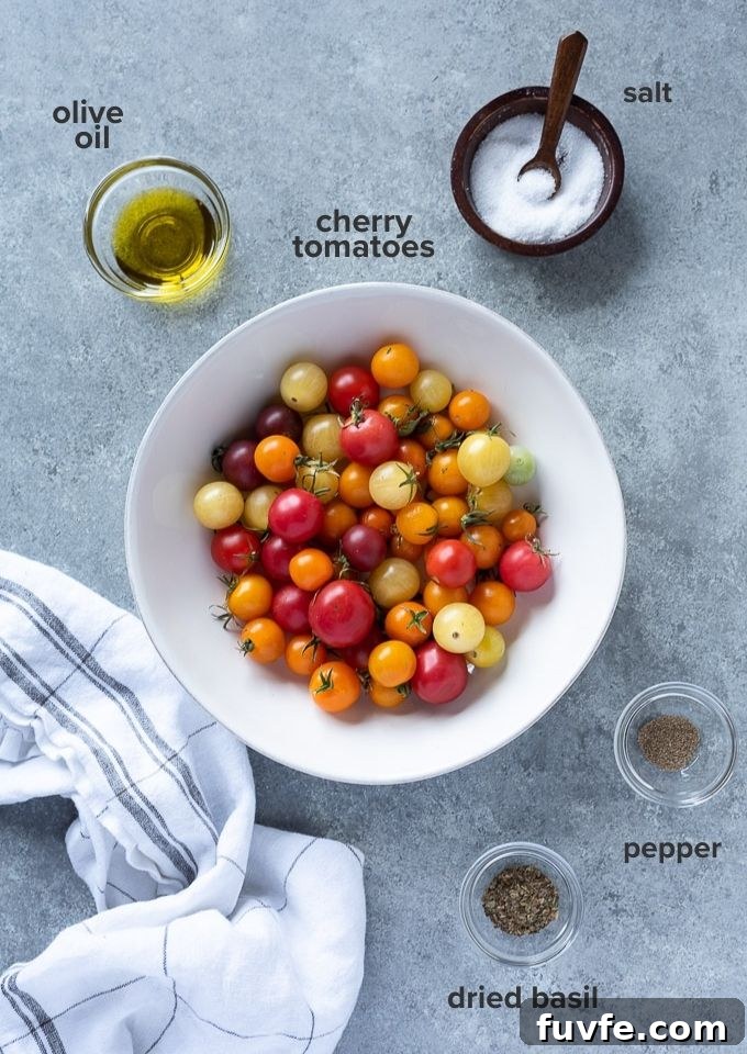 Roasted cherry tomatoes recipe ingredients