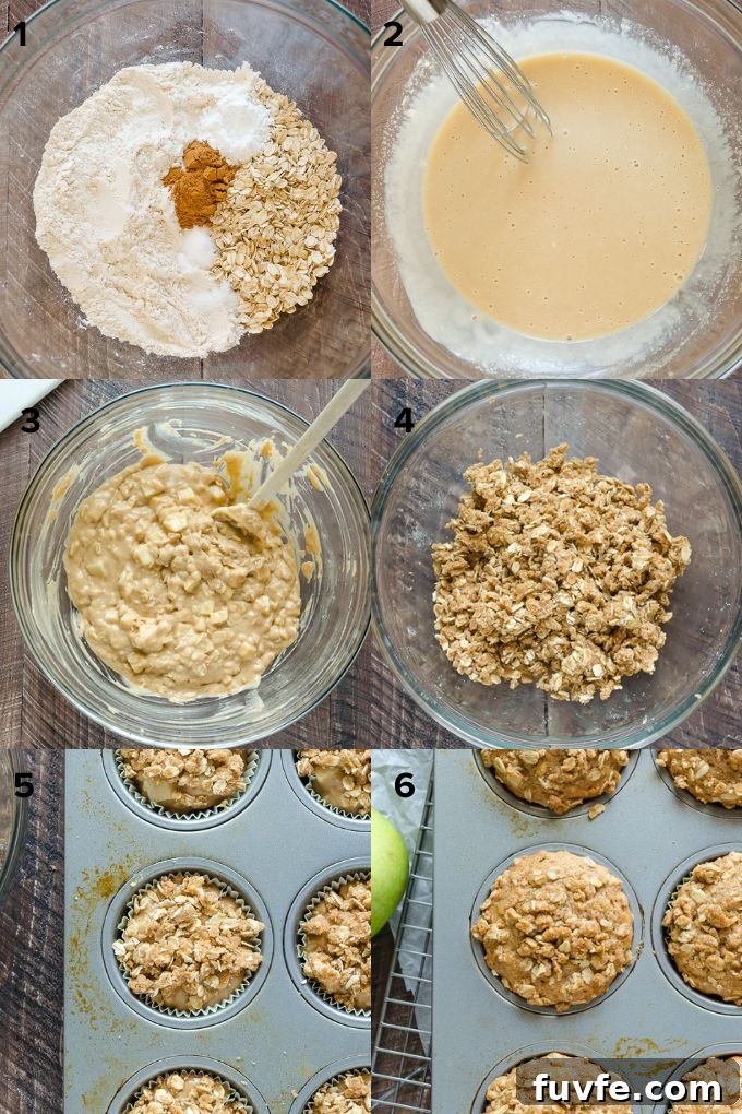 Moist Apple Oatmeal Muffins Recipe with Cinnamon 4 How to make apple oatmeal muffins