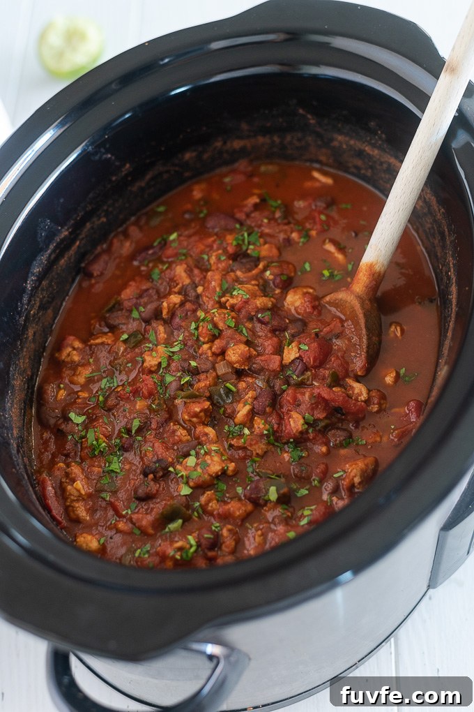 turkey chili in crock pot