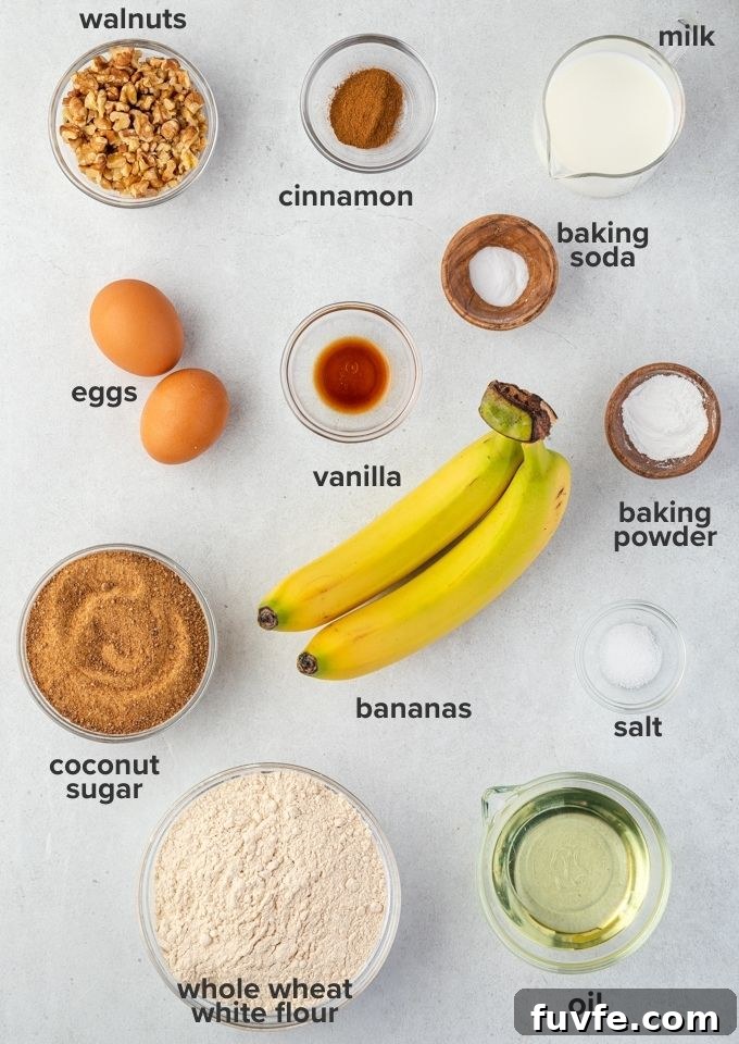 One-Bowl Banana Nut Bread Recipe (No Mixer) 4 Banana nut bread recipe ingredients