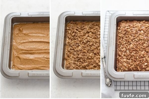 Pumpkin Coffee Cake Recipe with Oat Pecan Streusel 5 pumpkin coffee cake process collage