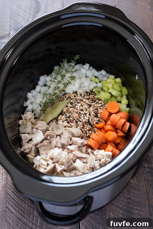Slow cooker turkey wild rice soup recipe ingredients