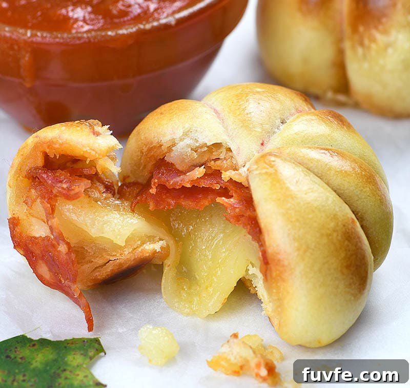 Pepperoni Pizza Pumpkin Recipe: Savory Stuffed Jack-O’-Lanterns 4 Cut piece of Pepperoni Pizza Pumpkin.