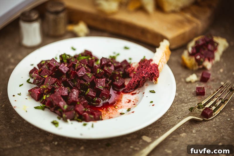 Beetroot and mint salad with pomegranate dressing