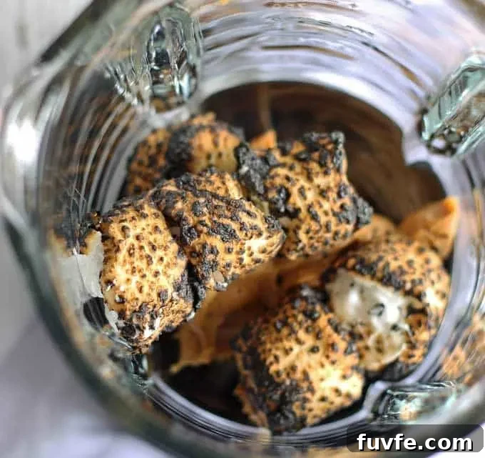 Toasted Marshmallow Peanut Butter Milkshake | honeyandbirch.com