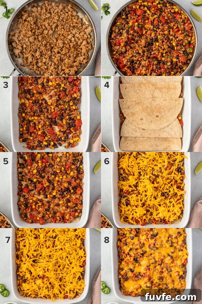 Cheesy Mexican Tortilla Casserole with Beans 5 How to make tortilla casserole