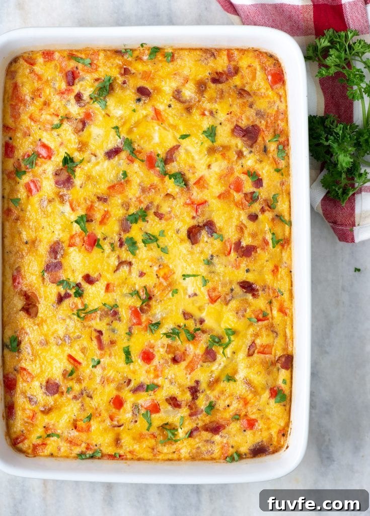 Potato Breakfast Casserole with bacon.