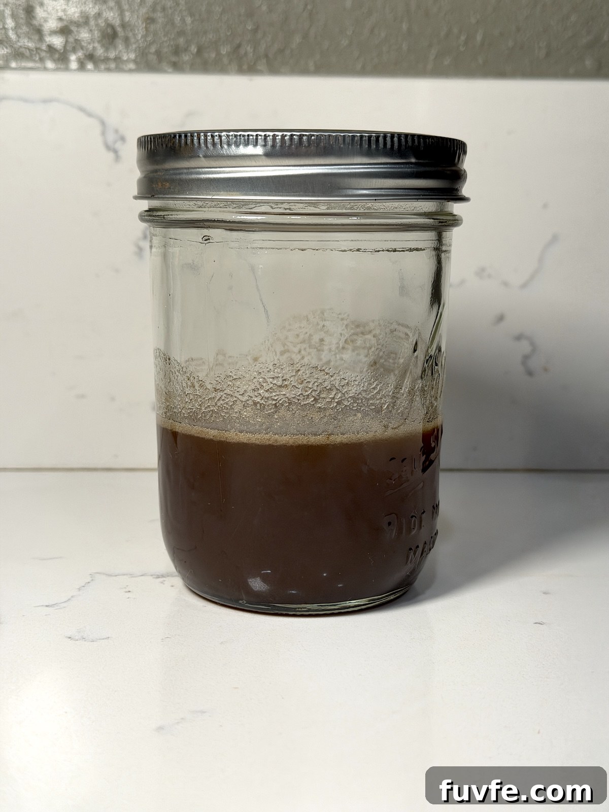 Banana Bread Latte Syrup Recipe — Homemade Coffee Flavoring 13 a jar of banana bread syrup