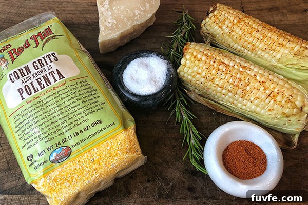 Spicy Sweet Corn Polenta Recipe — Creamy, Savory, Zesty 2 spicy sweet corn polenta ingredients