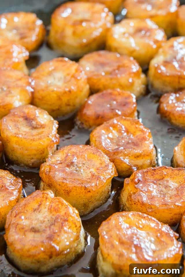 Caramelized Honey Pan-Fried Bananas Recipe 9 Caramelized Pan Fried Honey Bananas in Skillet