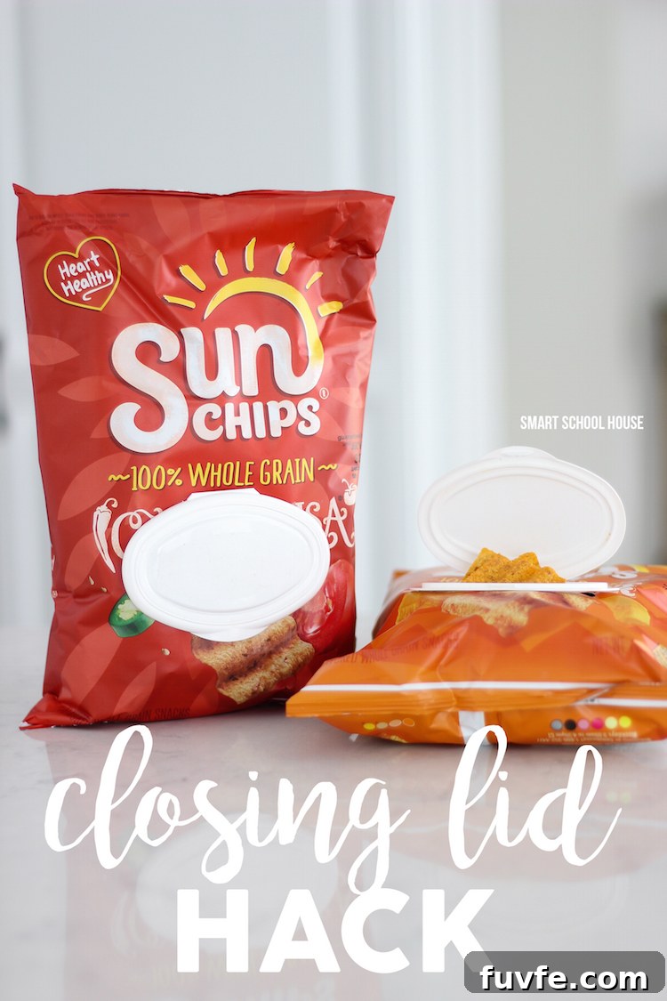 Convert Baby Wipe Container into a Chip Bag Clip Lid 3 DIY Baby Wipe Chip Bag Lid Hack idea