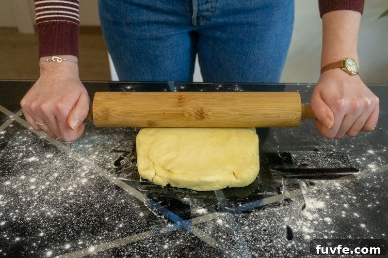 Armenian Gata (Nazook) Recipe: Traditional Sweet Pastry Guide 7 Rolling out the gata dough