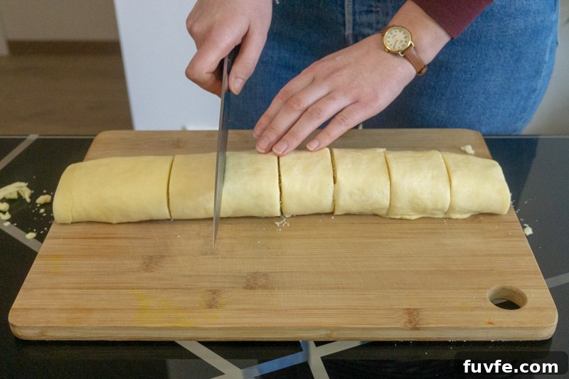 Armenian Gata (Nazook) Recipe: Traditional Sweet Pastry Guide 9 Cutting the gata into 8 pieces