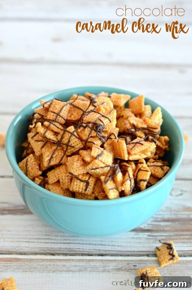 chocolate caramel chex mix title photo