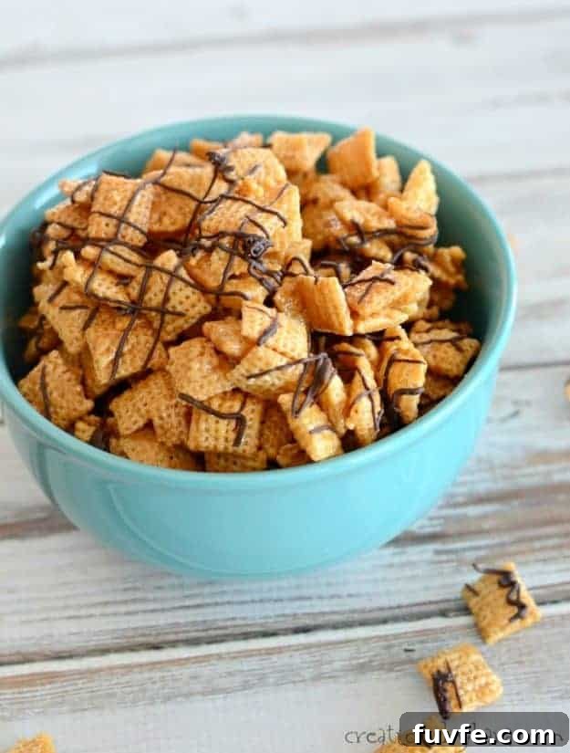 bowl of Chocolate Caramel Chex Mix