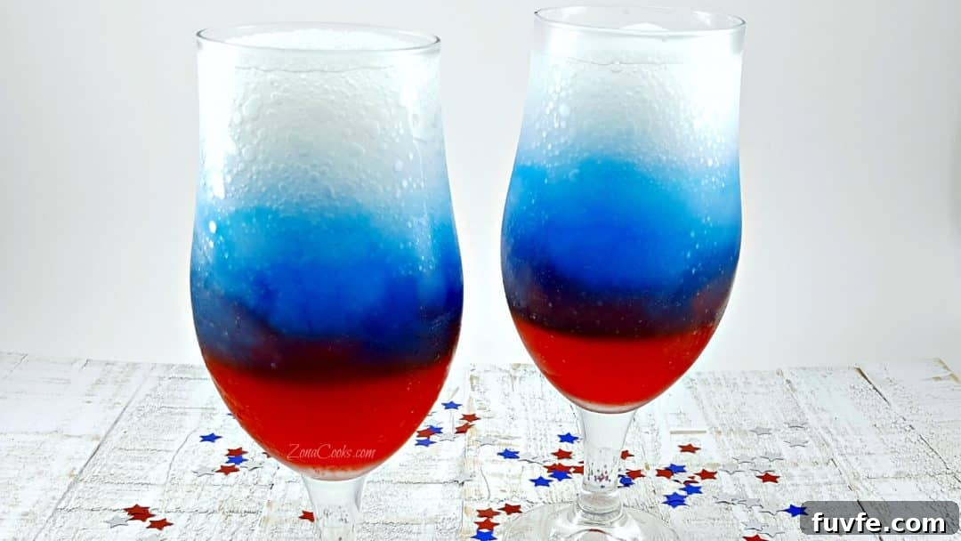 Two Red, White and Blue Rum Slushies