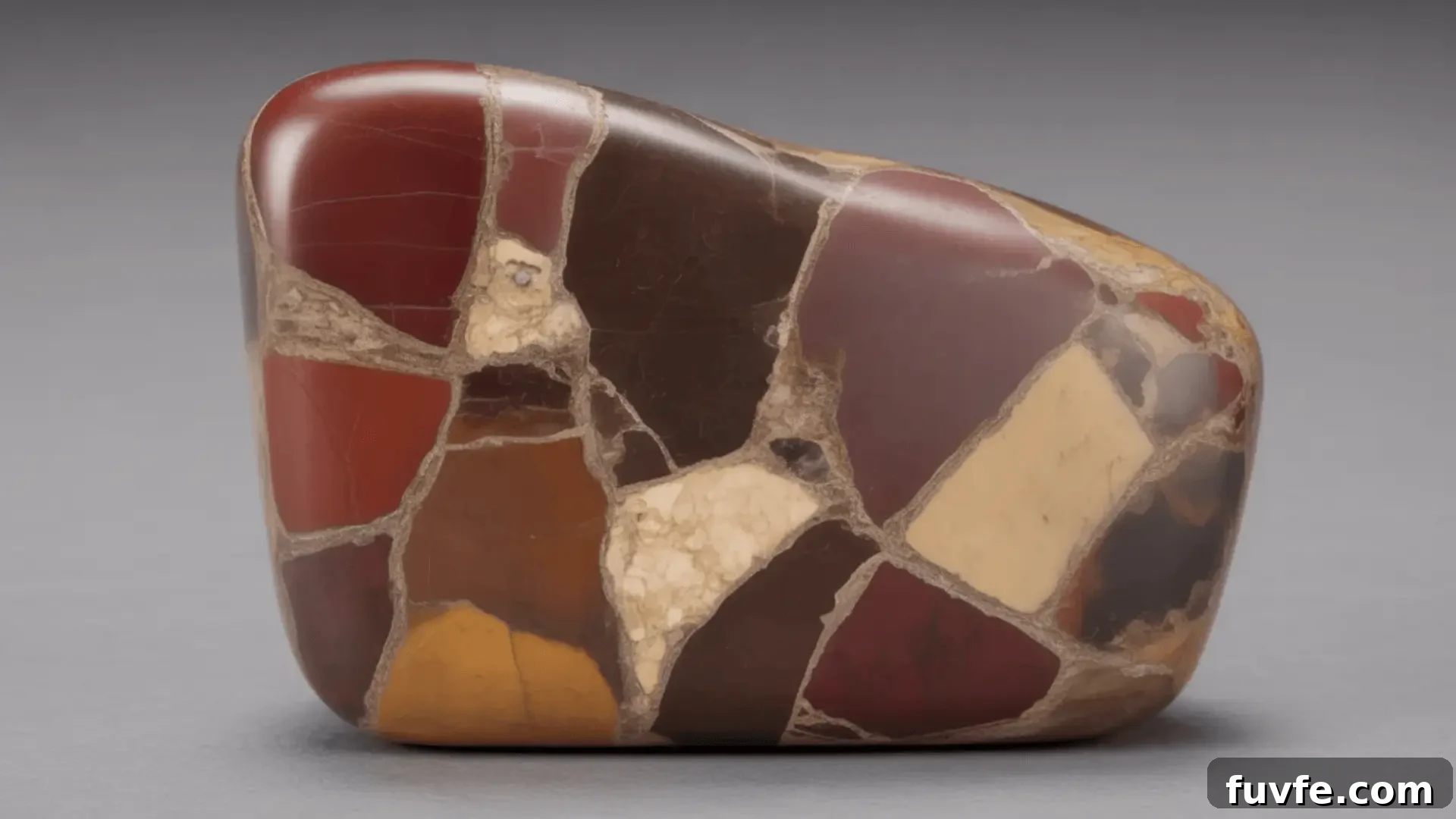 Jasper Stone Colors, Varieties and Jewelry Uses 7 Brecciated jasper with red, brown, and cream fragments forming irregular patchy patterns on a neutral background