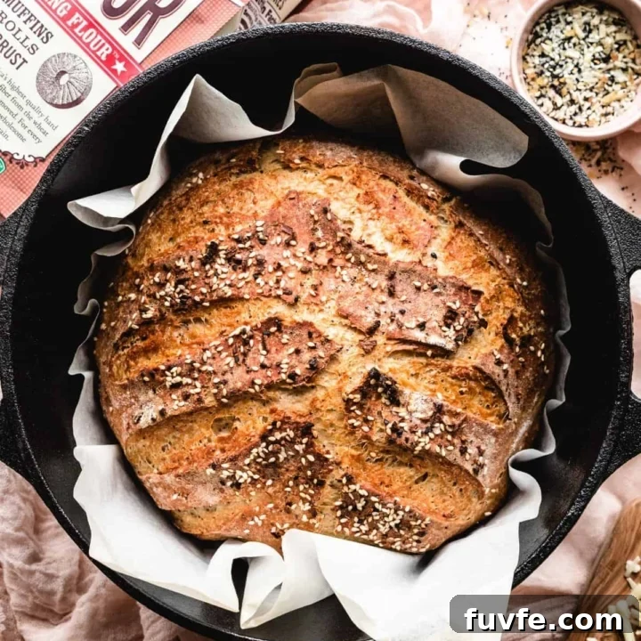 dutch oven bread with everything began seasoning in a dutch oven