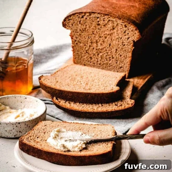 Honey Wheat Sandwich Bread | kickassbaker.com pin for Pinterest