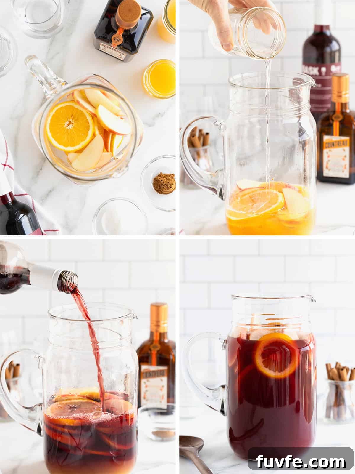 Steps to make Apple Cider Sangria.