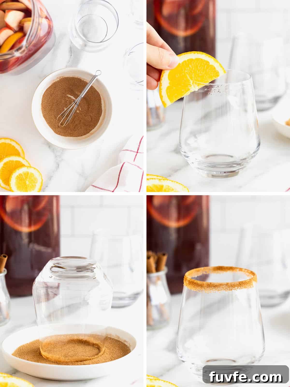 Steps to make Apple Cider Sangria.