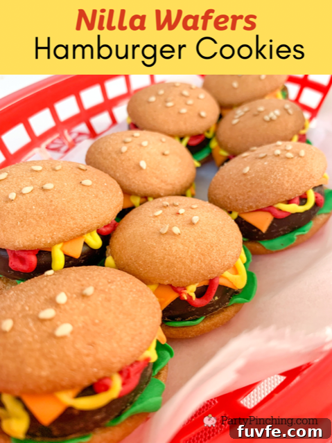 Nilla Wafer Hamburger Cookie Recipe: Classic Mini Sandwich Cookies 11 Finished Nilla Wafers hamburger cookies