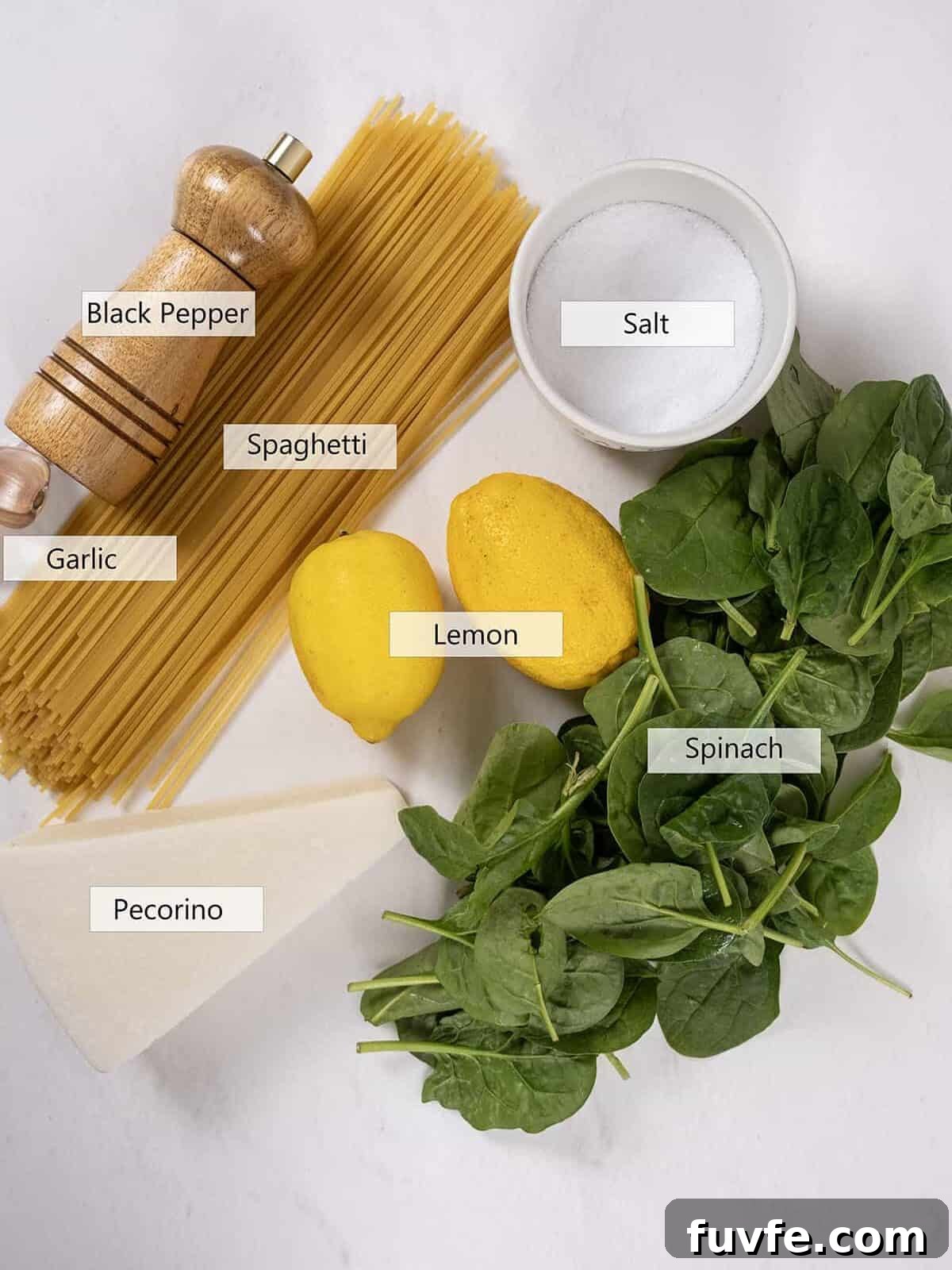 Lemon Spinach Pasta Recipe: Bright 20-Minute Weeknight Meal 3 Ingredients for the recipe.