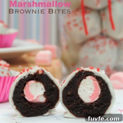 Peppermint Marshmallow Brownie Bites