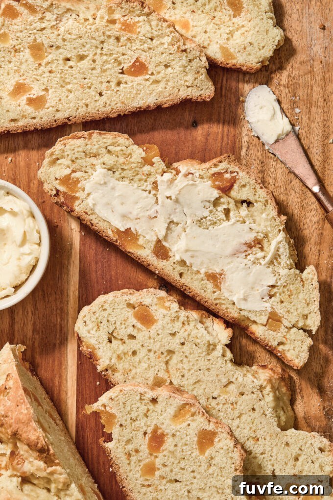 Irish soda bread with no raisins slathered with butter.