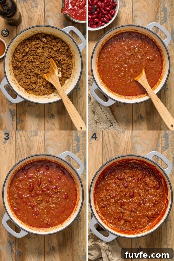 How to make ground beef chili with Guinness.