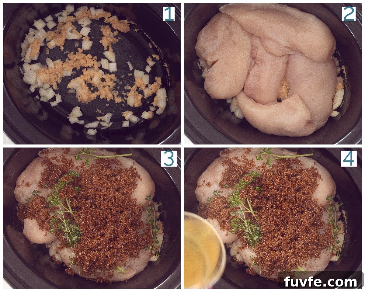 Brown Sugar Garlic Chicken Slow Cooker Recipe for Tender, Sticky Wings 4 4 collage photo preparation slow cooker brown sugar garlic chicken