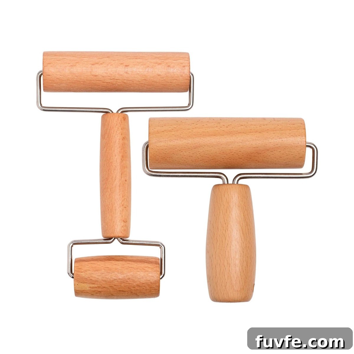Two wooden pastry rollers.
