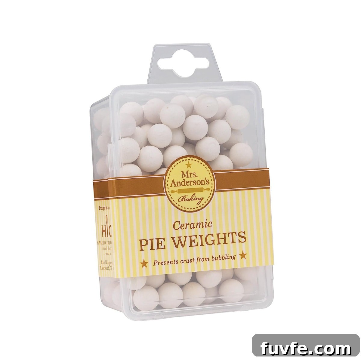 One package of ceramic pie crust weights.