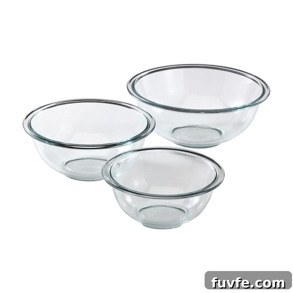 Glass mixing bowls.