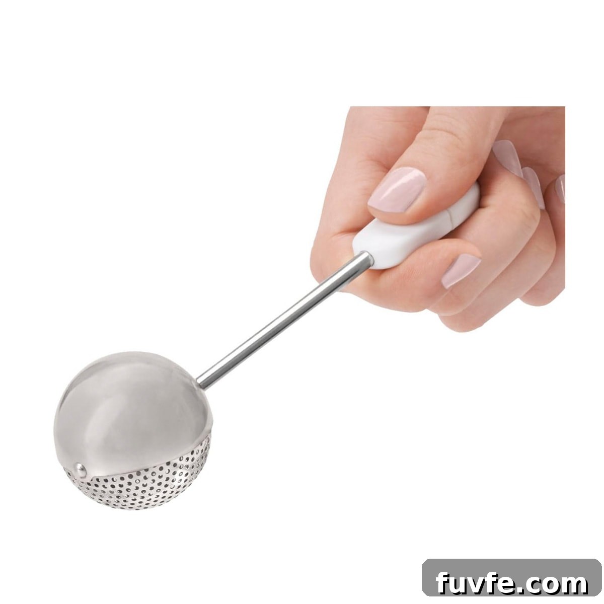 A hand holding a dusting wand.
