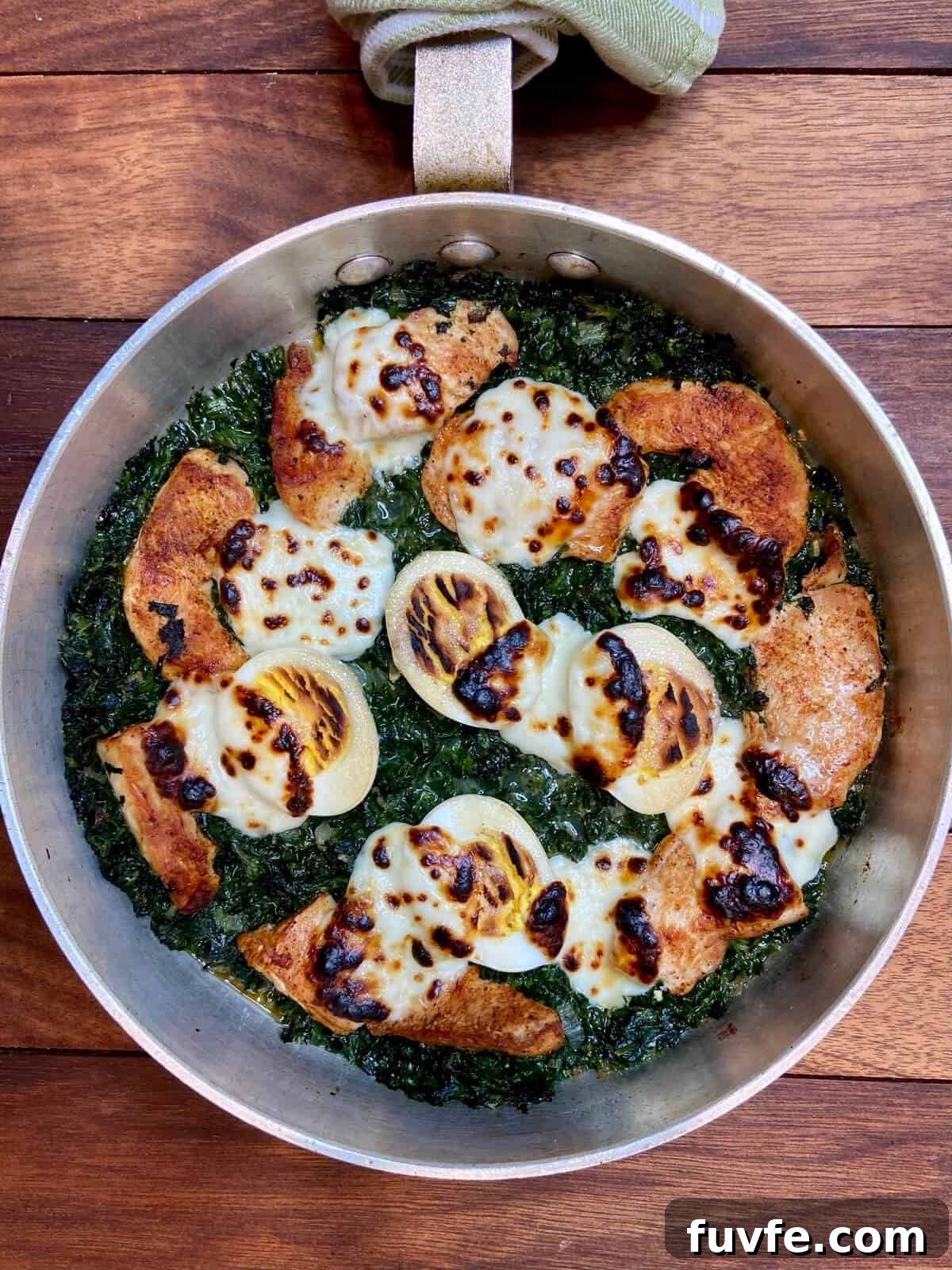 Chicken spinach mozzarella.