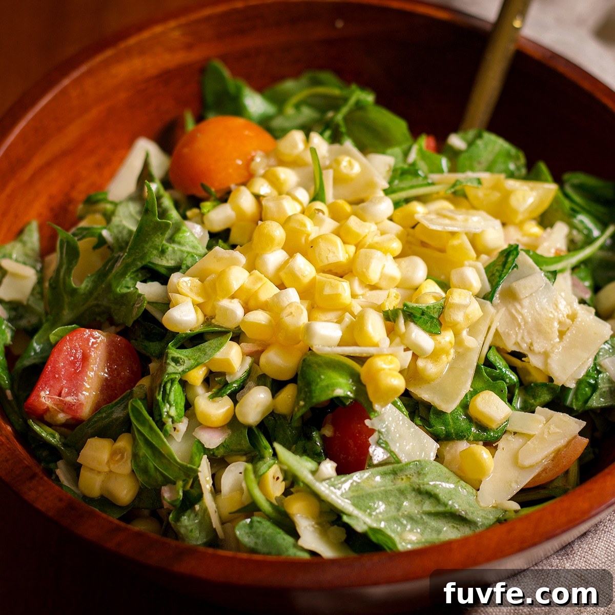 A bowl of fresh corn salad.