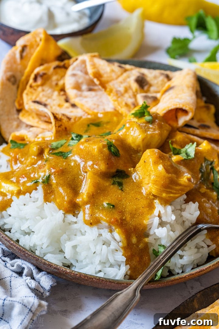 Chicken tikka masala close-up