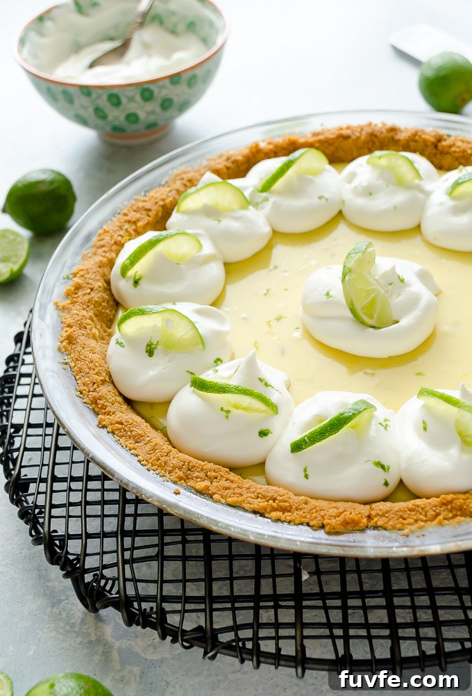 Authentic Key Lime Pie Recipe with Creamy Filling 3 Easy Key Lime Pie with dollops of whipped cream
