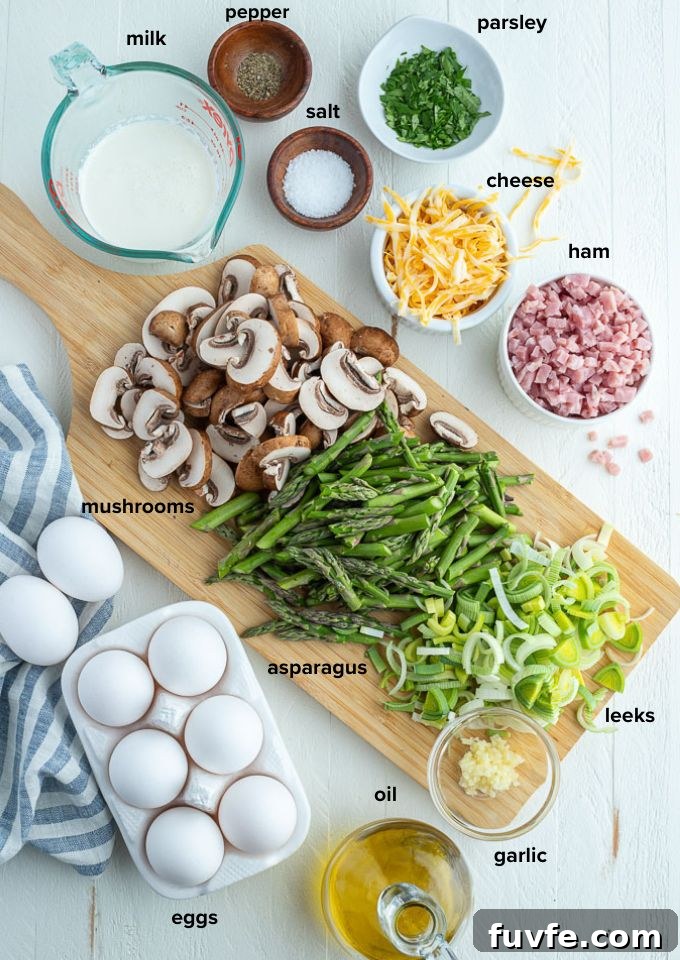 Savory Ham and Cheese Frittata for Brunch 4 ham and cheese frittata ingredients