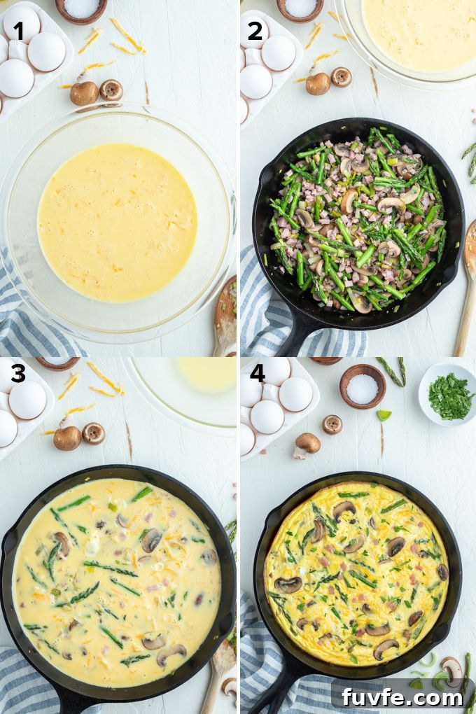 Savory Ham and Cheese Frittata for Brunch 5 How to make ham frittata