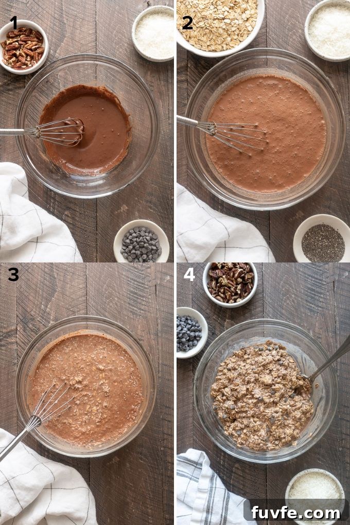 Creamy German Chocolate Overnight Oats Recipe 5 How to make chocolate overnight oats.