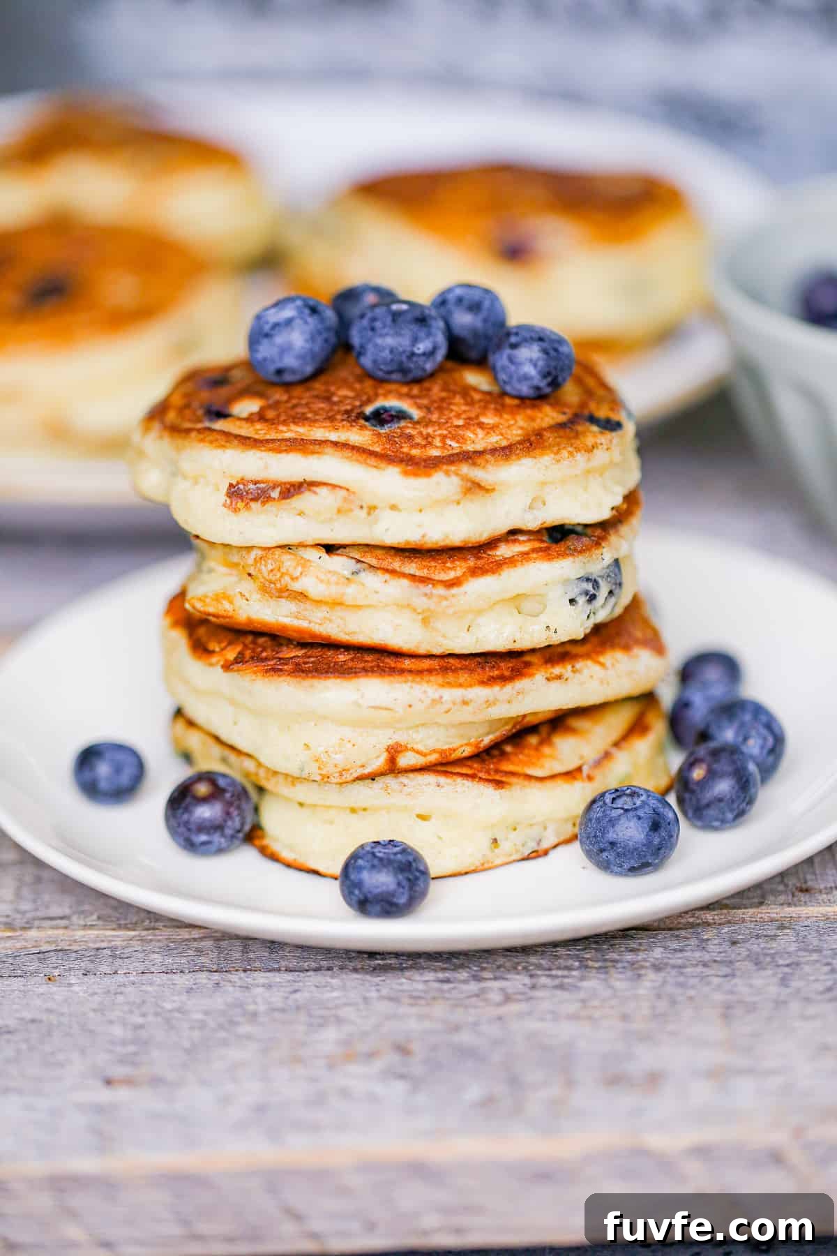Fluffy Greek Yogurt Blueberry Pancakes