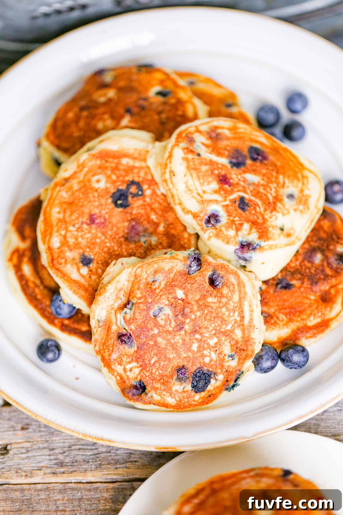 Fluffy Greek Yogurt Blueberry Pancakes