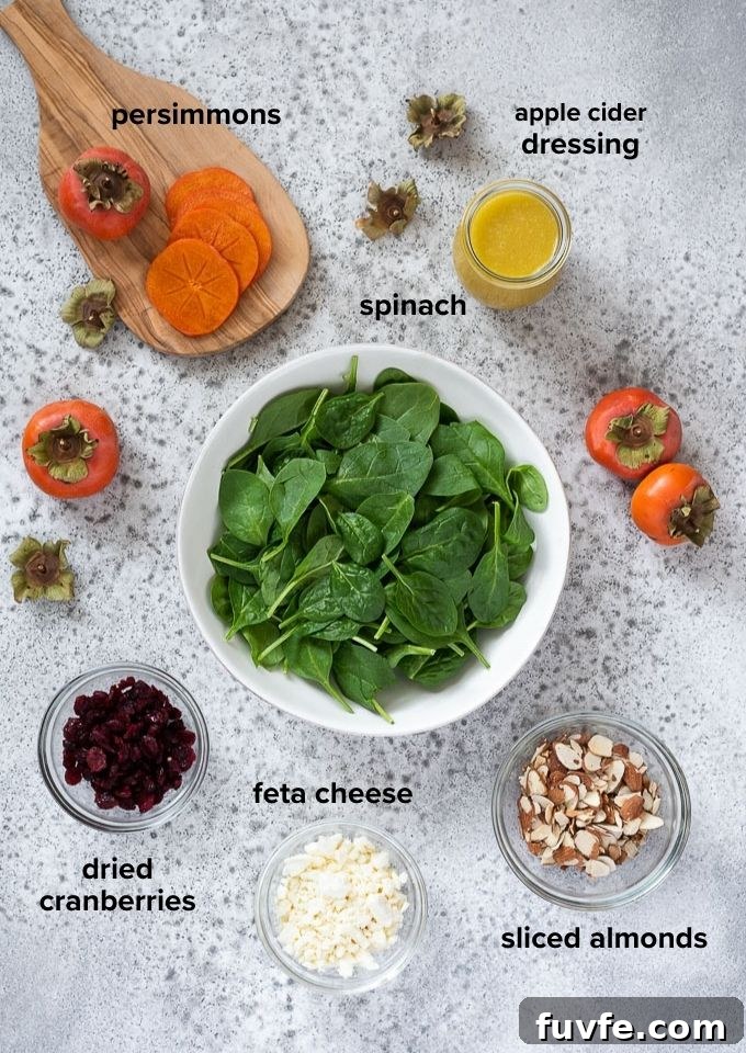 Persimmon salad recipe ingredients