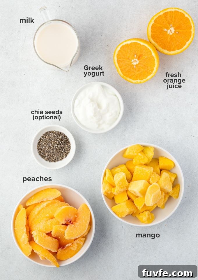 peach mango smoothie recipe ingredients