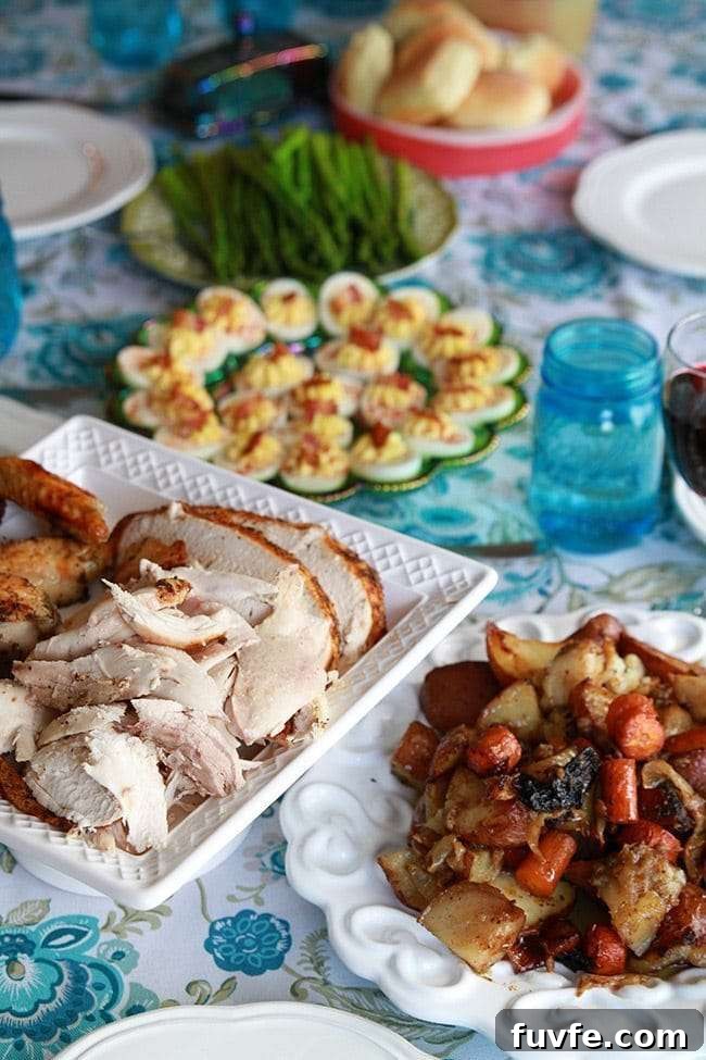 Herb & Butter Roasted Low Carb Chicken on a White Platter
