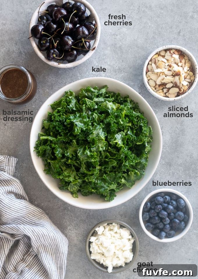 Kale cherry salad recipe ingredients