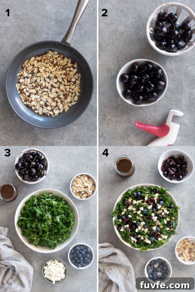 Kale, Cherry and Goat Cheese Salad Recipe 5 How to make summer kale salad